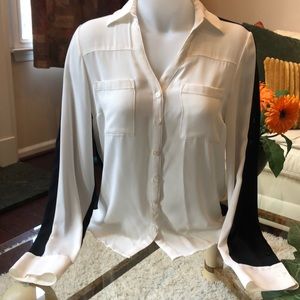 Express Portfolio white front, black back shirt